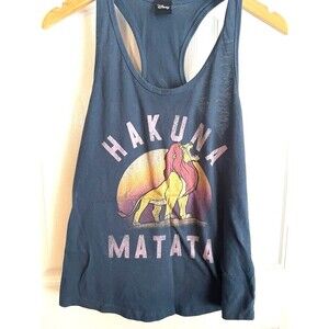 Disney Hakuna Matata Blue Lion King Tank Top Shirt Size M